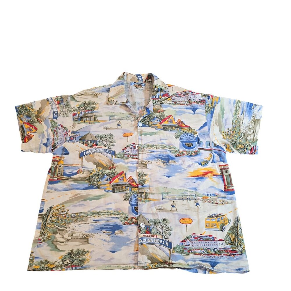 Matt Rider Laguna Beach, CA Button Down Short Sleeve Shirt Men Size L
